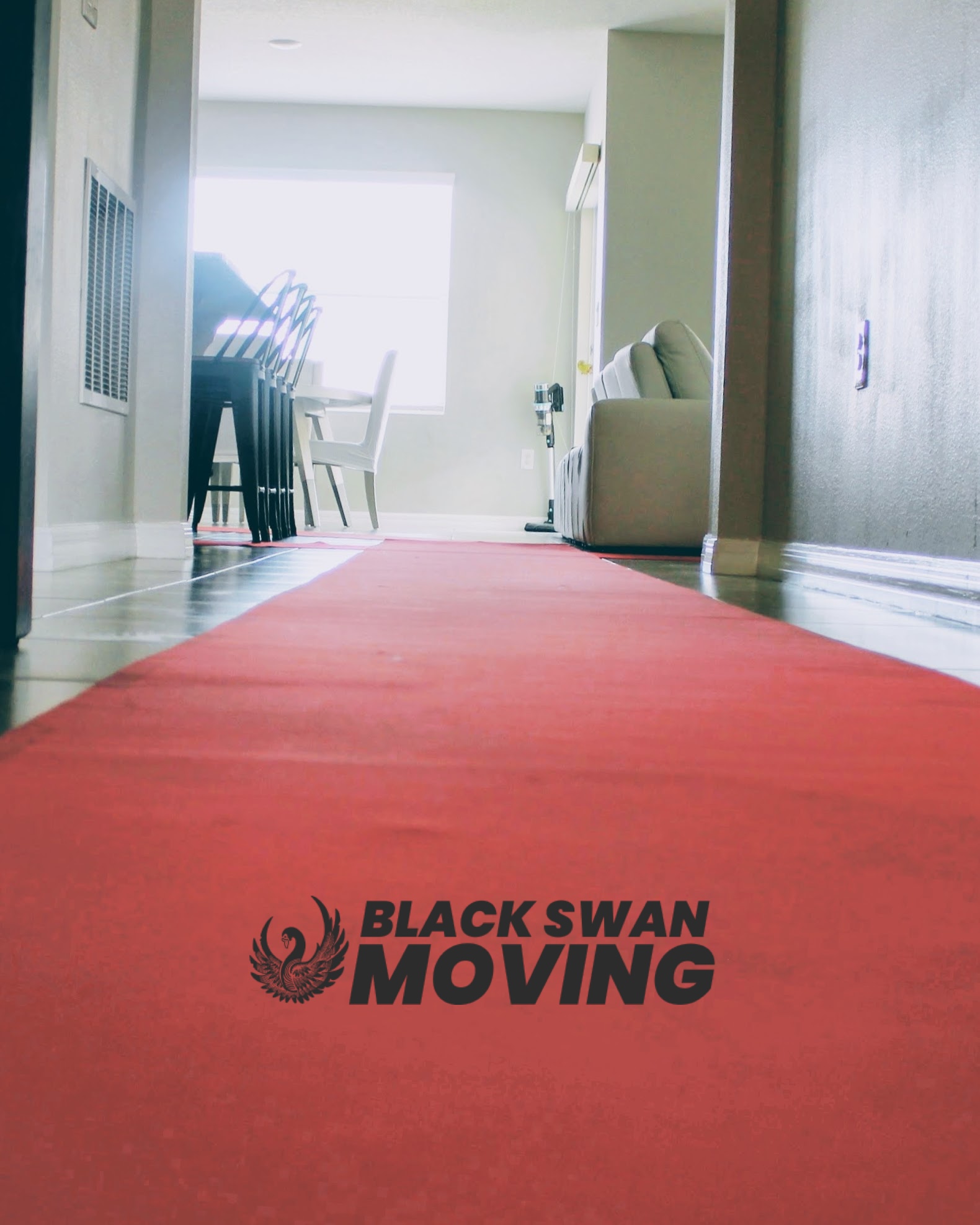 Black Swan Moving floor protection inside a customer's home